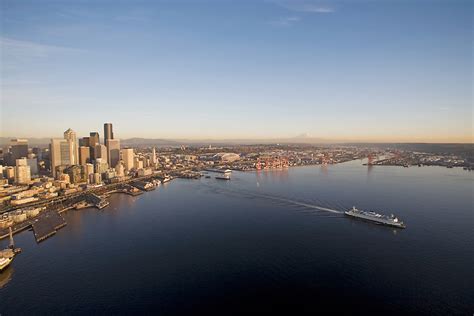 Seattle Skyline Aerial Mount Rainier Puget Sound Joel Rogers