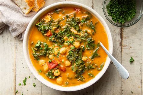 Creamy Curried Chickpea And Kale Soup