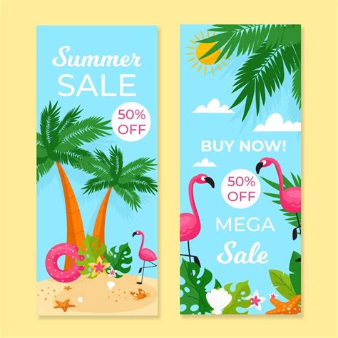 Plantilla De Banners De Venta De Verano Vector Gratis