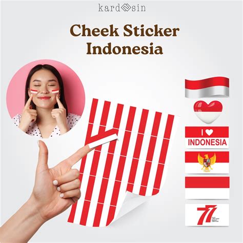 Jual 10 Pcs Cheek Sticker Stiker Pipi Indonesia Bendera Merah Putih