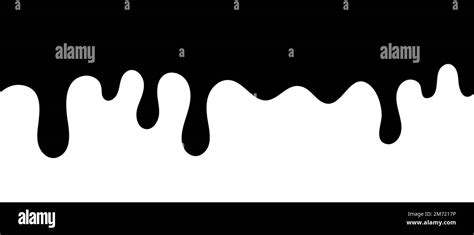 Black Melt Drips Liquid Paint Drops Seamless Vector Dripping Paint