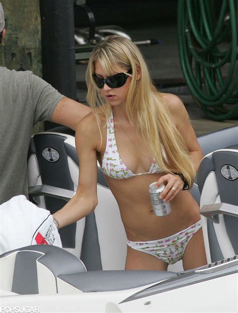 Anna Kournikova Showed Off Her Fit Figure In A Floral Bikini For A