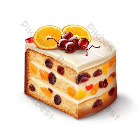 Illustration Of A Fruit Cake Slice Isolated On Whit Background PNG Images | PNG Free Download ...