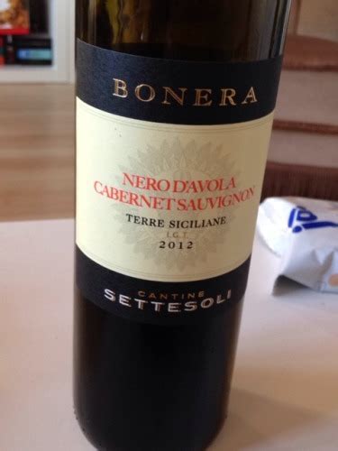 Settesoli Nero D Avola Cabernet Sauvignon Terre Siciliane Bonera