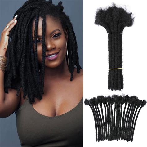 Dread Locks 100 Handmade Human Hair Afro Kinky Curly Micro Locs Extention Sisterlocks