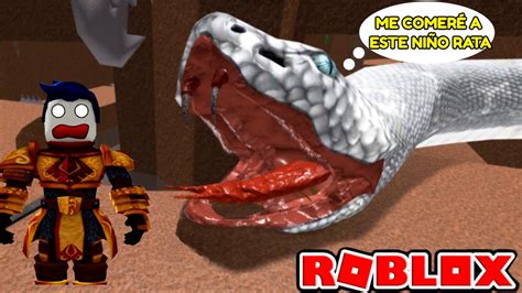 La Serpiente Gigante Me Persigue Para Comerme Roblox Escape A Giant