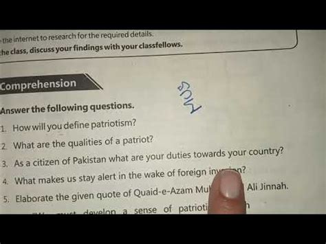 Unit No Patriotism Questions Answers Glossary Class Th