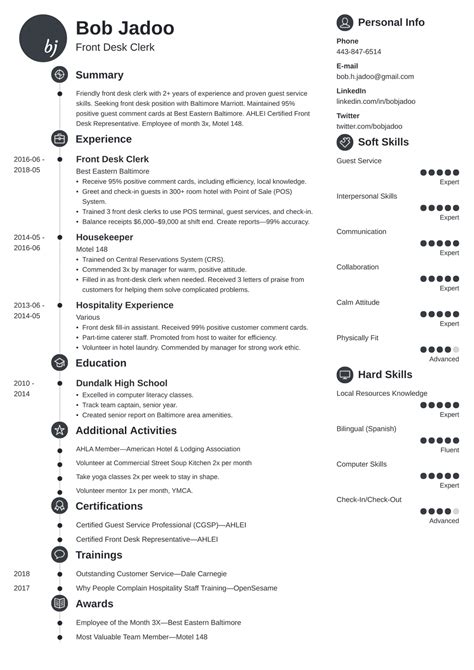 Hospitality Resume Example And Guide Hospitality Skills