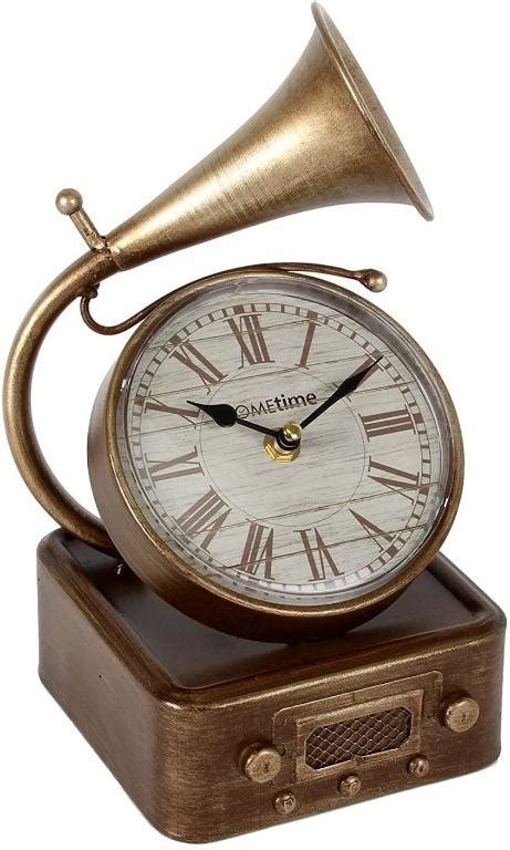 Hometime Metal Mantel Clock - Vintage Style Gramophone(torn packaging ...