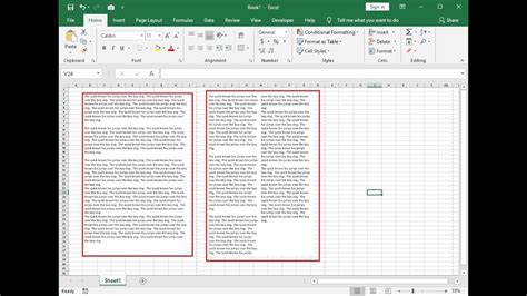 How To Create Text Paragraph And Columns In Ms Excel Excel 2007 2019