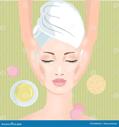 Face Massage Stock Vector Illustration Of Massage Recreation 56686455