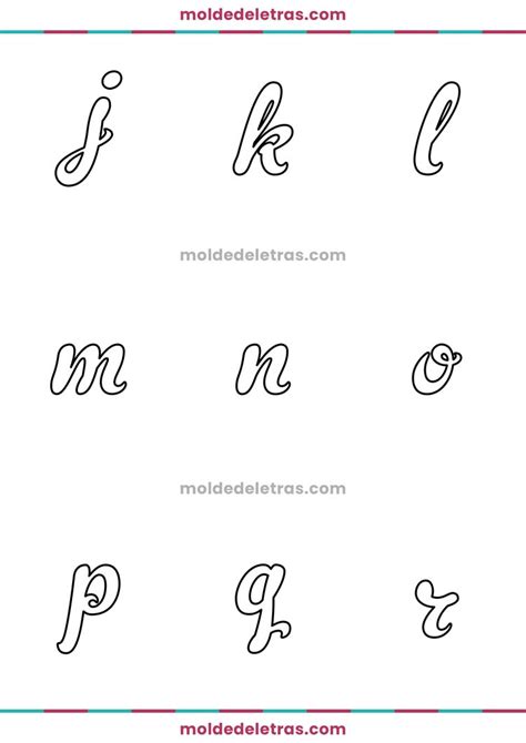 Molde de Letras Cursivas e Números da Fonte Gelato Script