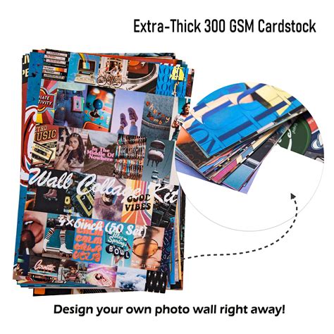 Koskimer Retro 80s Aesthetic Photo Collage Kit 50 Set 4x6 Inch Wall