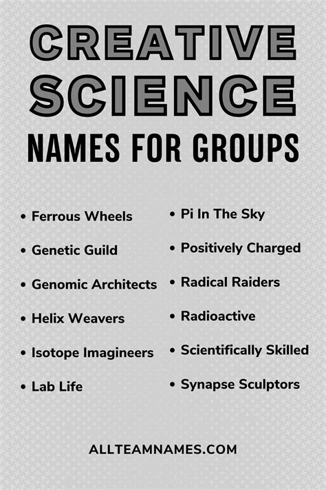 123 Science Group Names To Inspire Your Team