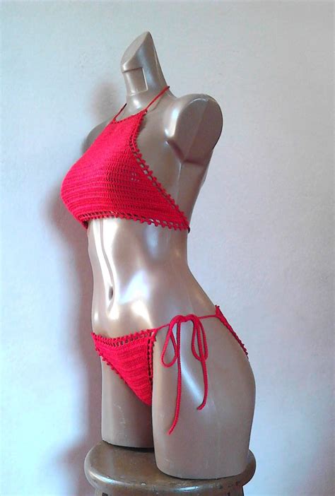 Corola S Artesanales Bikini Halter Guinda