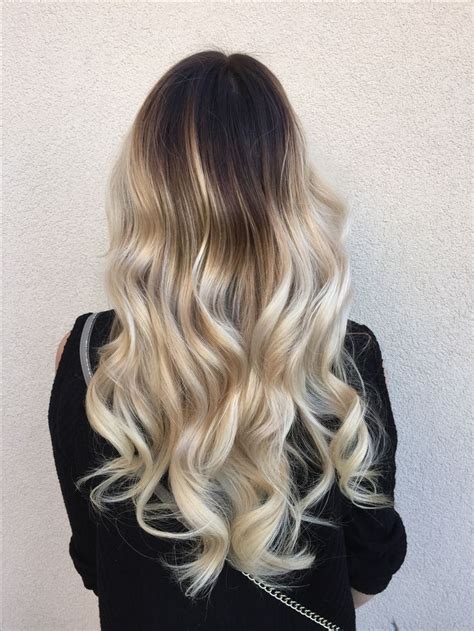Dark To Platinum Balayage Ombre Hairbyashcha Platinumombre Balayage Hair Brunette Short