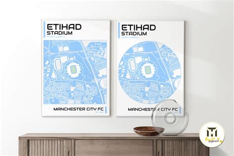 Map Of Etihad Stadium Manchester City FC Physical Digital Print