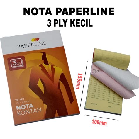 Jual Buku Nota Kontan Paperline Kecil 3 Ply NCR Nota Kontan 3 Rangkap