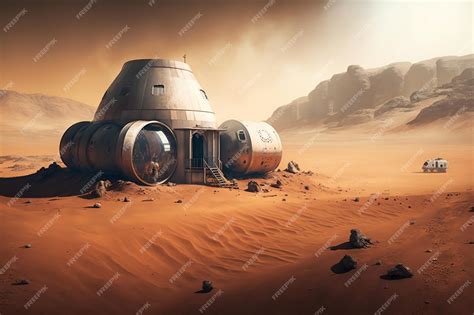 Premium Ai Image Martian Outpost Space Base On Mars Planet In 43