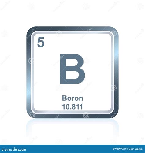 Chemical Element Boron From The Periodic Table Stock Vector