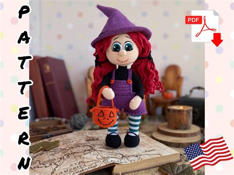 Crochet Pattern Doll Witch. TUTORIAL Doll in English in PDF. Amigurumi ...