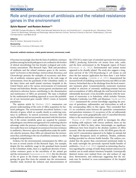 PDF Role And Prevalence Of Antibiosis And The Related Resistance