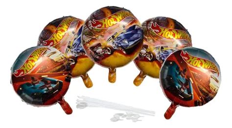 15 Balão Metalizado Hot Wheels 45 Cm Varetas MercadoLivre