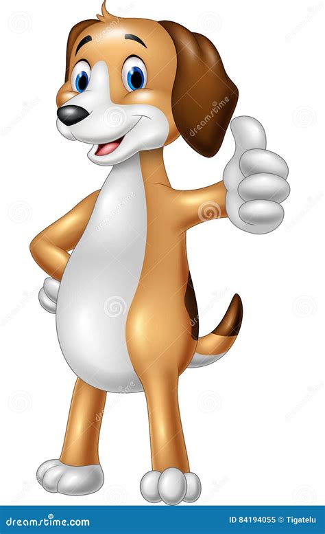 Cartoon Funny Dog Giving Thumbs Up Stock Vector Illustration Of