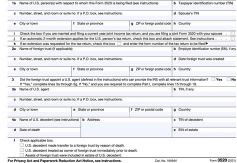 IRS Form 3520-Reporting Transactions With Foreign Trusts