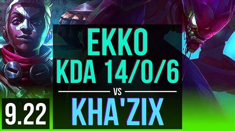 EKKO Vs KHA ZIX JUNGLE KDA 14 0 6 Legendary EUW Grandmaster V9