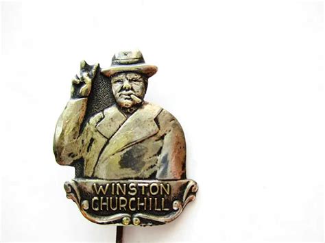 Wwii Winston Churchill V For Victory Stick Pin Gem