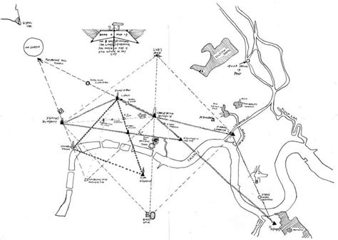 An Old Map Shows The Location Of Several Locations