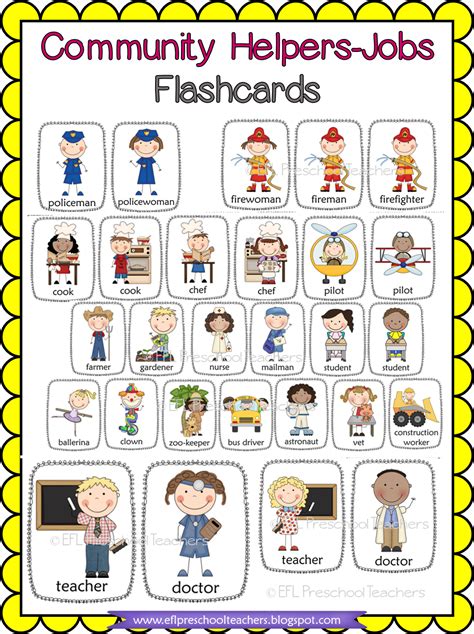 Community Helpers Flashcards Free Printable - PRINTABLE TEMPLATES