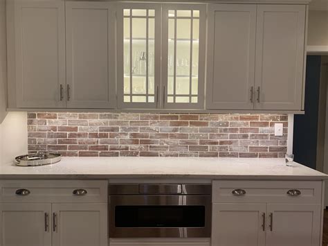 Faux Brick Backsplash In Kitchen Homedecorish