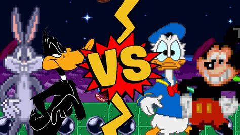 M U G E N Battles Bugs Bunny Daffy Duck Vs Mickey Mouse Donald Duck