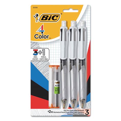 Bic 4 Color 3 1 Multi Color Ballpoint Penpencil Retractable 1 Mm