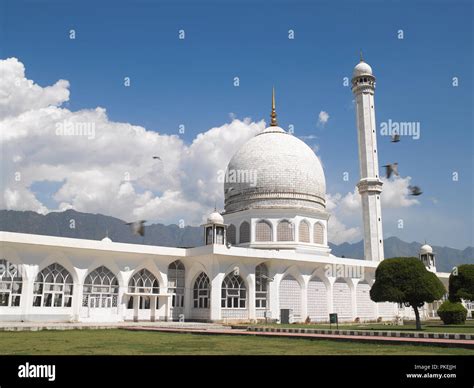 External View Of Hazratbal Shrine Mosque Jammu Kashmir India Asia