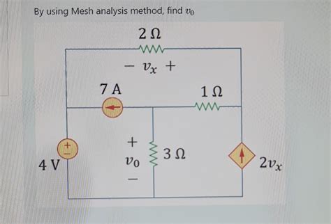 Solved By Using Mesh Analysis Method Find V Chegg