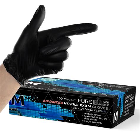 Black Disposable Nitrile Gloves Medium 200 Pack Medical Exam Gloves