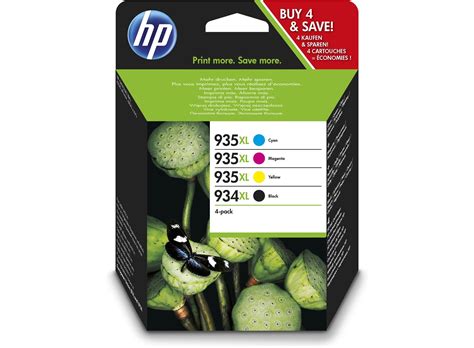 Hp 934xl High Yield Black935xl Cyanmagentayellow 4 Pack Original Ink