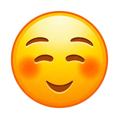 Emoticon De Alta Calidad Lindo Emoji Sonriente Cara Feliz Con Mejillas