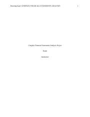 Financial Statements Analysis Project Edited Docx Running Head