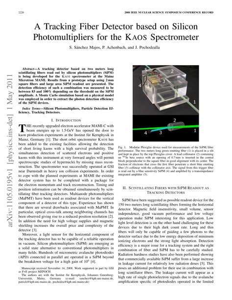 PDF A Tracking Fiber Detector Based On Silicon Photomultipliers For