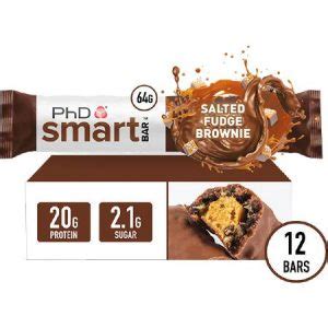 PhD Performance Nutrition Smart Bar Salted Fudge Brownie Box Of 12 Bars