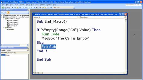 Excel Macro Vba Tip 26 Stop Cancel Or Close A Macro Using Vba In Excel Youtube