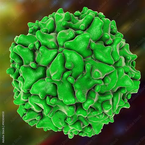 Poliovirus On Colorful Background A Virus Transmitted By Drinking