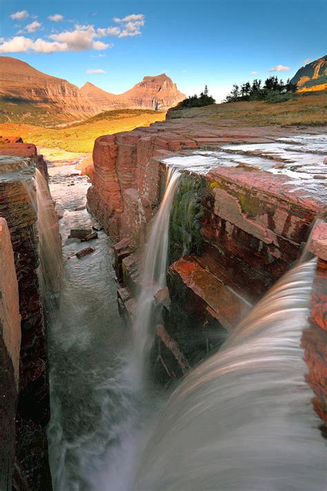 Triple Falls At Logan Pass Photograph By Rainer Grosskopf Fine Art America