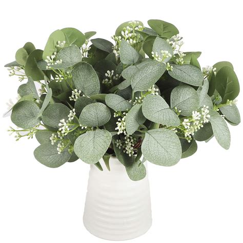 Buy Falflor Pcs Artificial Eucalyptus Seeded Stems Greenery