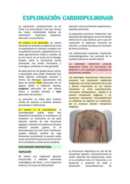 Exploración Cardiopulmonar Lilibeth Zambrano uDocz