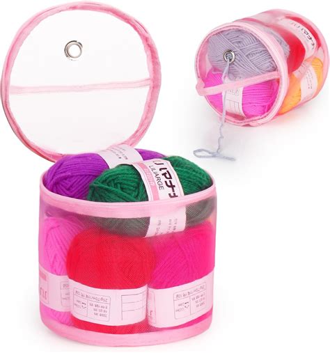 Amazon Katech Yarn Holder Empty Small Round Mesh Yarn Storage Bag